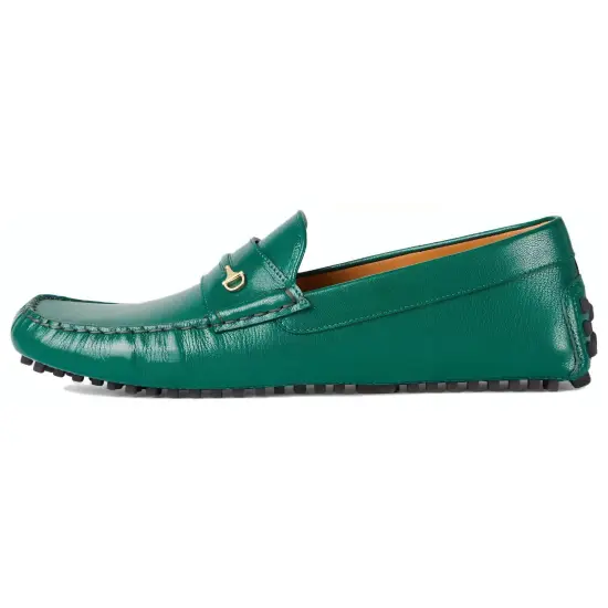 GUCCI Horsebit Driver Loafers Green