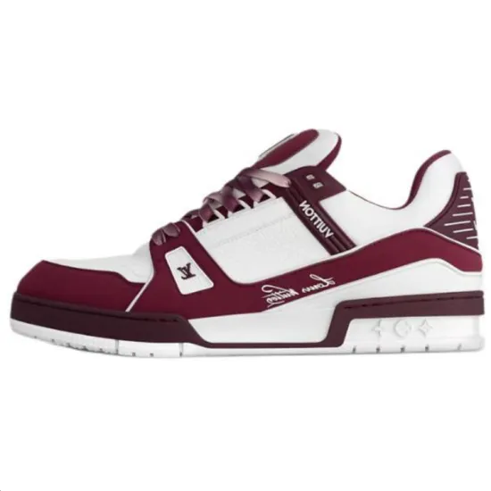 LOUIS VUITTON Trainer Skateboard Shoes Men Low-Top Red