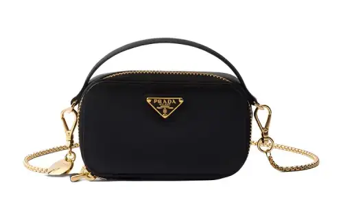 PRADA Saffiano Leather Clutch Mini Women's Black