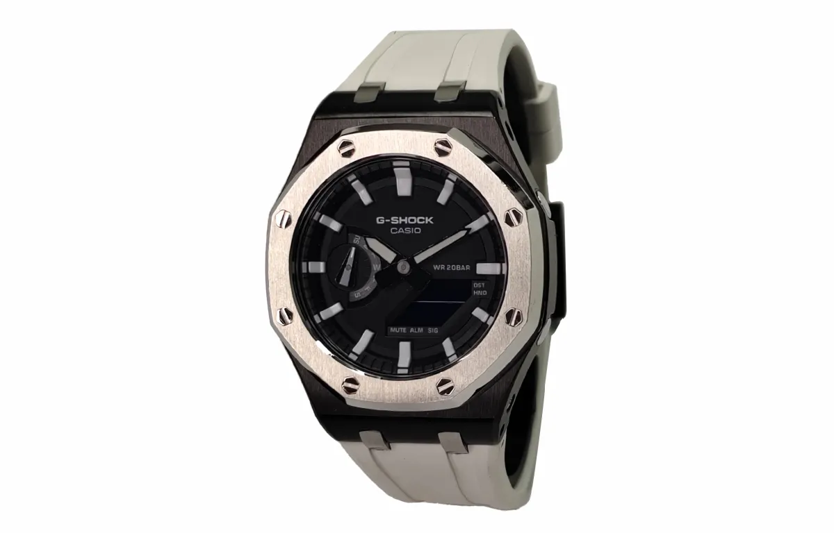 CASIO Custom Collection Electronic Movement Fluoroelastomer Strap Watch Men's Watches Black Dial