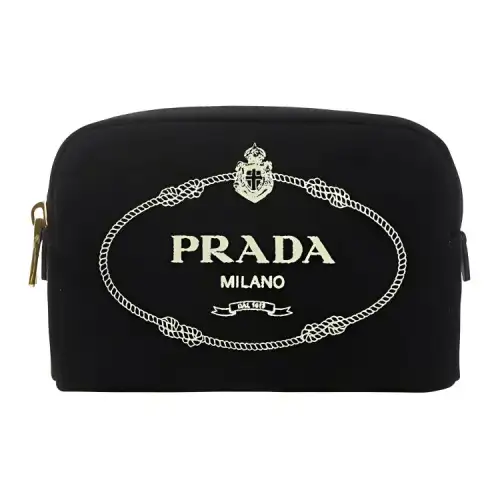 PRADA Canvas Bag Makeup Bag Toiletry Bag Unisex Black