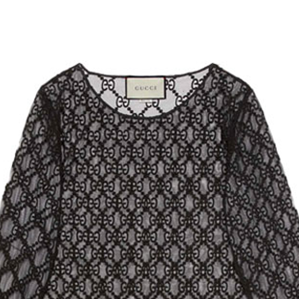 Женская футболка Gucci из тюля (черная) — фото 5