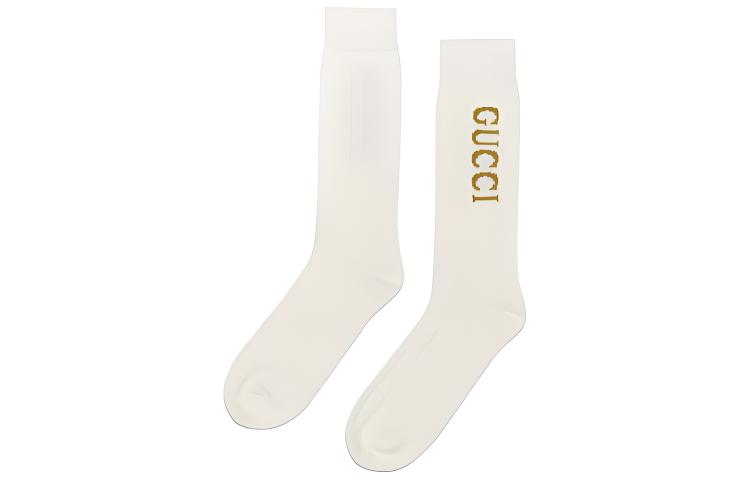 GUCCI Knee High Socks Men’s 1 Pack Ecru