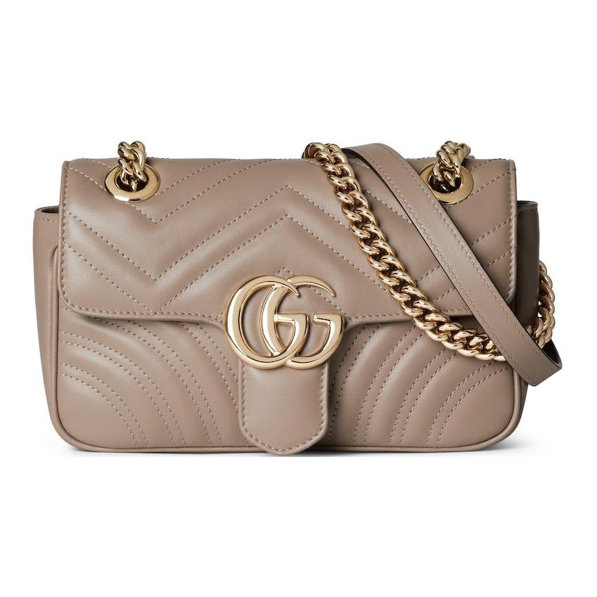 Женская сумка Gucci GG Marmont (серо-коричневая)