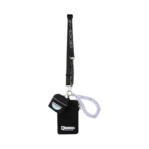 EVISU Polyamide Shoulder Bag Card Holder Regular Unisex Black