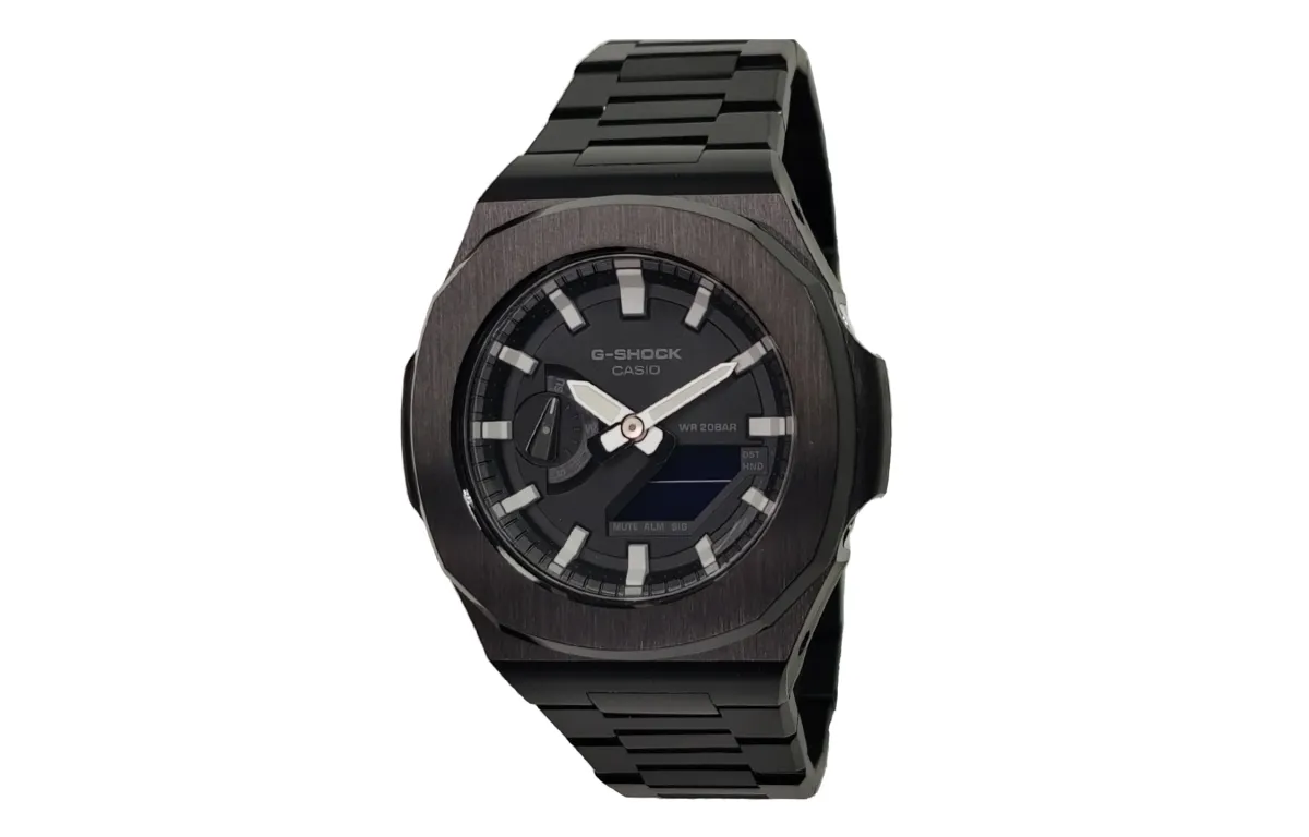 CASIO Custom Collection Electronic Movement Stainless Steel Strap Watch Men's Watches Black Dial