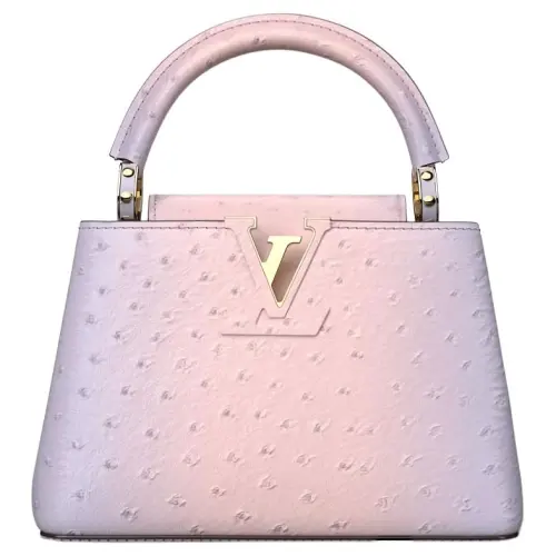 LOUIS VUITTON Capucines Ostrich Leather Kapsyn Shoulder Bag, Crossbody Bag, Handbag Mini Women's Purple & Pink