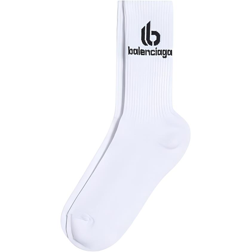 Balenciaga Crew Socks Slim Fit Men’s 1 Pack White