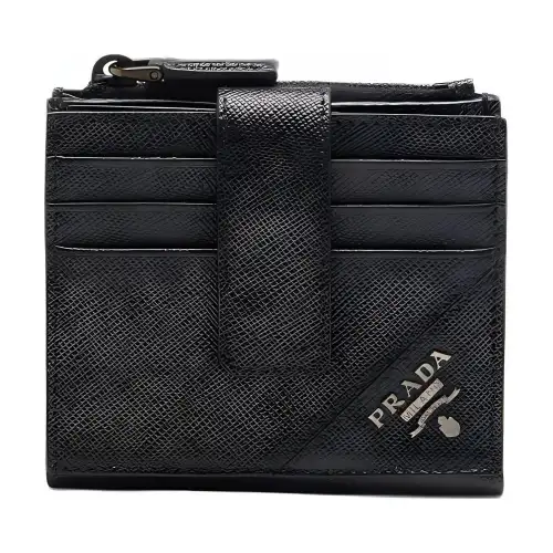PRADA Saffiano Leather Card Holder Men's Black