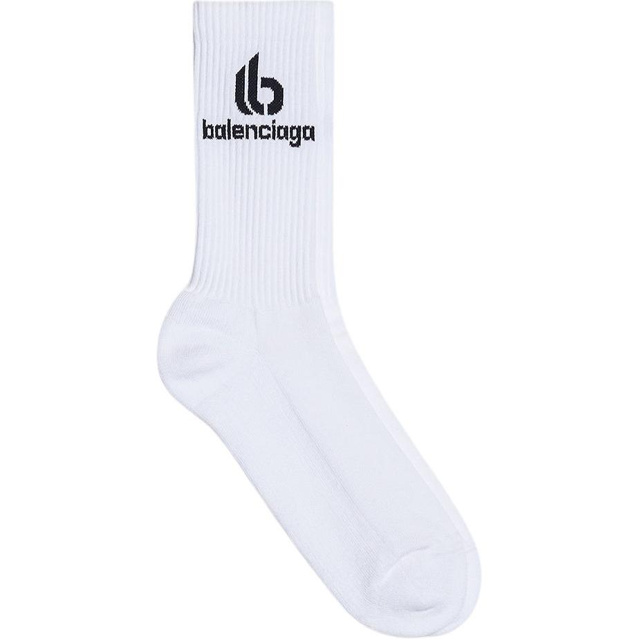 Balenciaga Crew Socks Slim Fit Men’s 1 Pack White