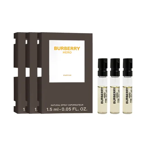 Burberry HERO, wooden amber perfume sample, 1.5 ml, 5 ml