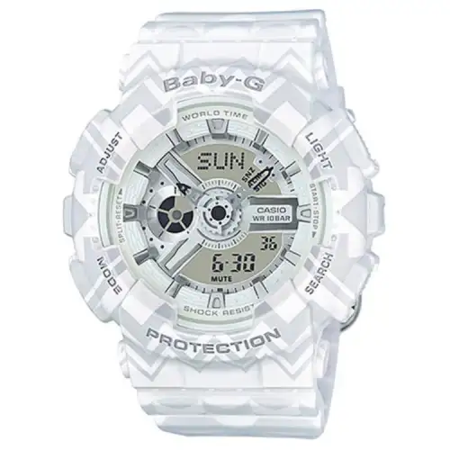 CASIO BABY G Quartz Movement Resin Strap Watch Women's Watch White Dial