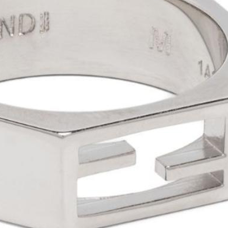 Мужское кольцо Fendi Logo (серебристый) — фото 3