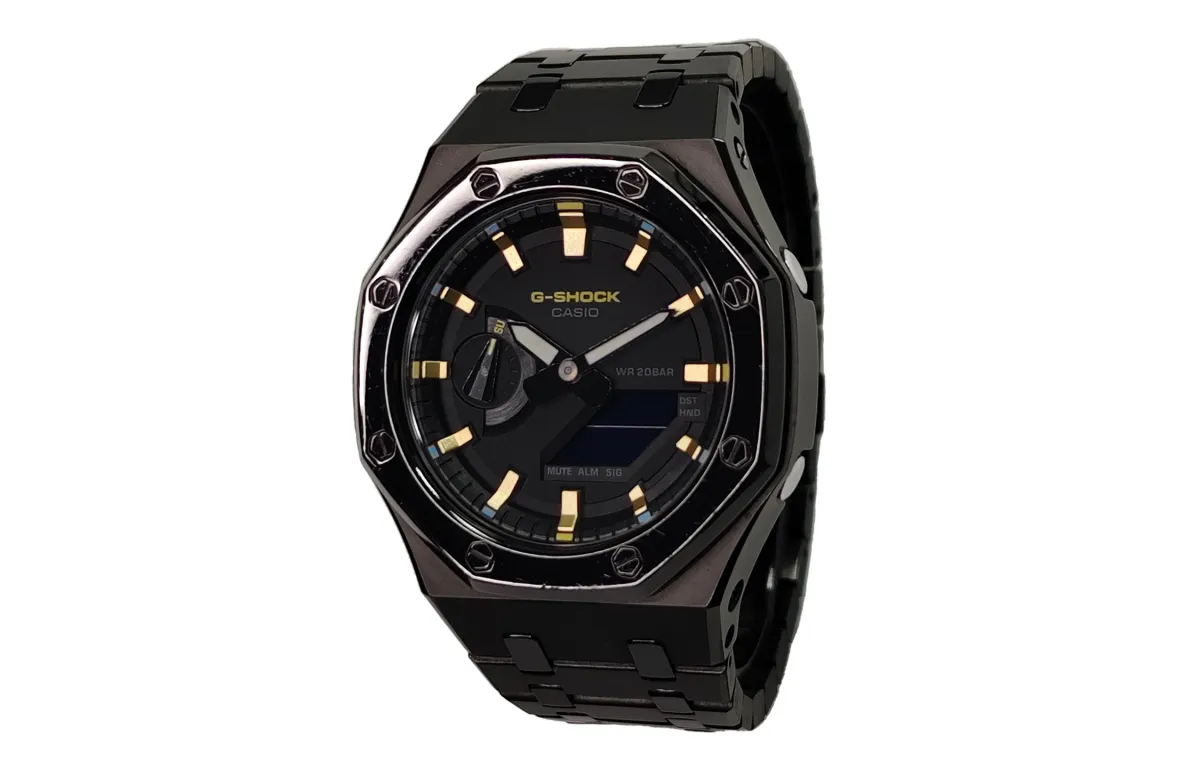 CASIO Custom Collection Electronic Movement Stainless Steel Strap Watch Men's Watches Black Dial