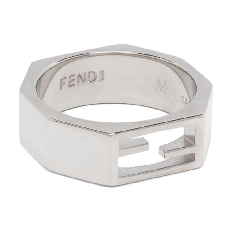 Мужское кольцо Fendi Logo (серебристый)
