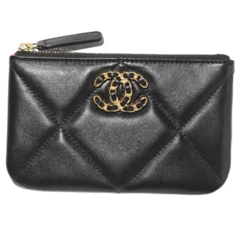 CHANEL Lambskin Clutch Mini Women's Black