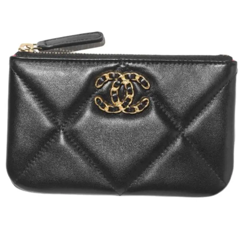 CHANEL Lambskin Clutch Mini Women's Black