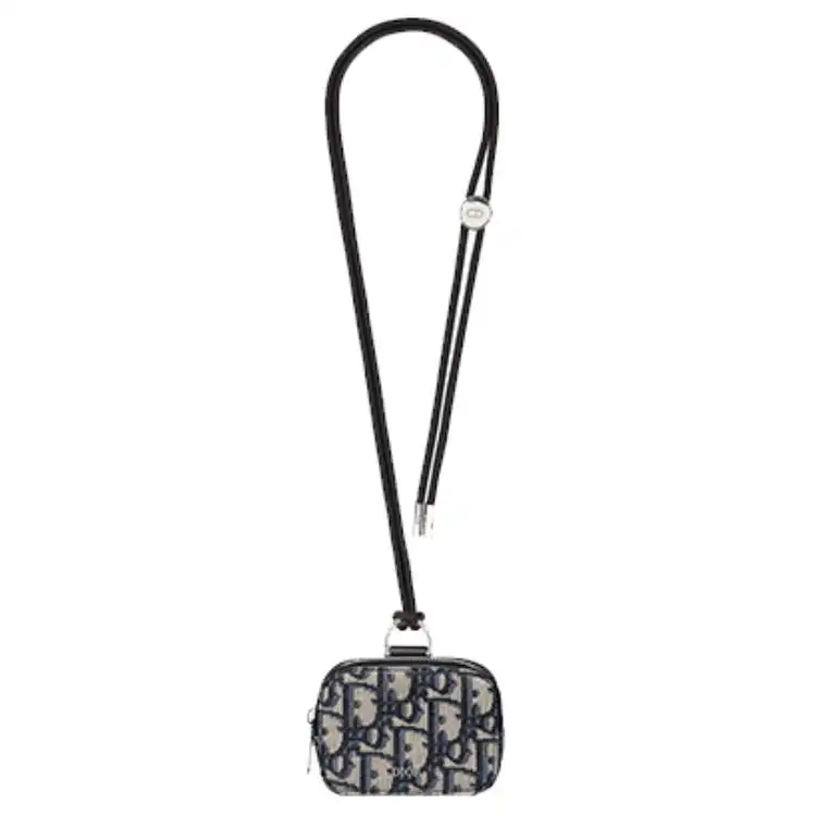 DIOR Cow Leather Clutch Unisex Black/Beige