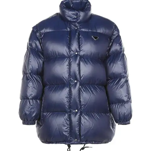 PRADA Down Jackets Women's Baltic Sea Blue Stand Collar Moderate Other