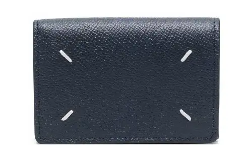 Maison Margiela Textured Calfskin Wallet Women's Marine Blue