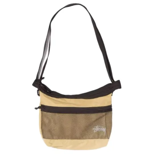 Stussy Fabric Crossbody Bag, Shoulder Bag Small Unisex Gold