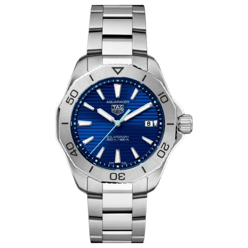TAG HEUER Quartz waterproof blue dial for men and women, case stainless steel, watch strap, quartz mechanism, 200meter, 40mm