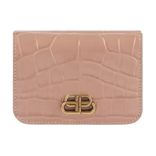 Balenciaga Cow Leather Wallet Mini Women's Beige