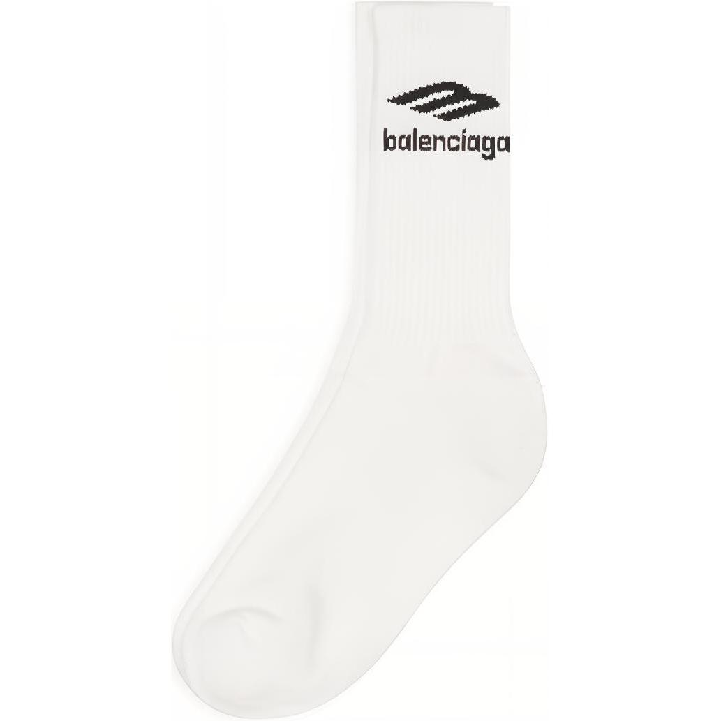 Balenciaga Knee High Socks Regular Fit Unisex 1 Pack White