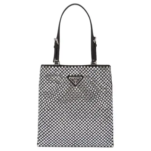 PRADA Nylon Handbag Women's Silver