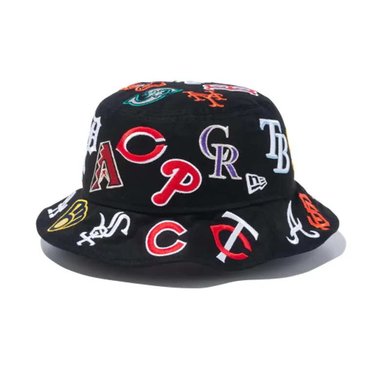 New Era Cotton Fabric Bucket Hats Unisex Black