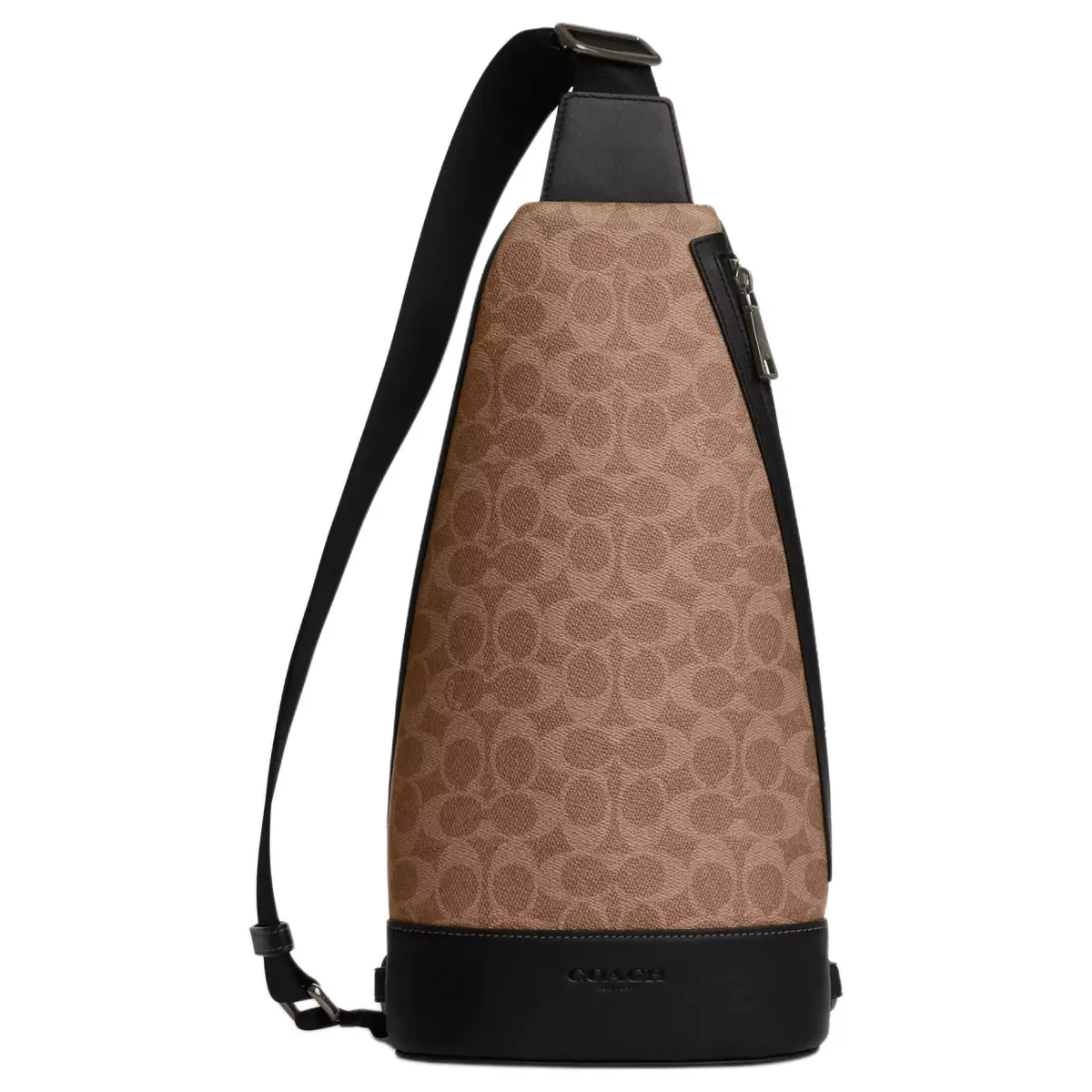 COACH Coated Canvas Crossbody Bag, Shoulder Bag Small Unisex Tan & Black