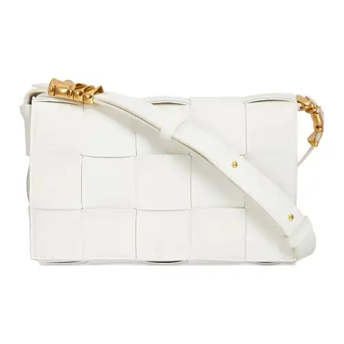 Bottega Veneta Calfskin Shoulder Bag, Crossbody Bag Women's White