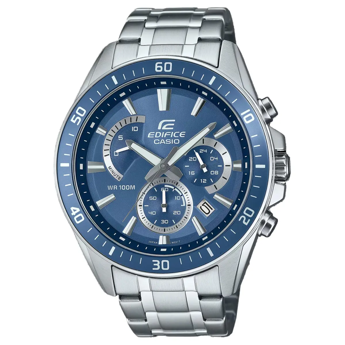CASIO EDIFICE Quartz Movement Stainless Steel Strap Watch Men's Watches Blue Dial