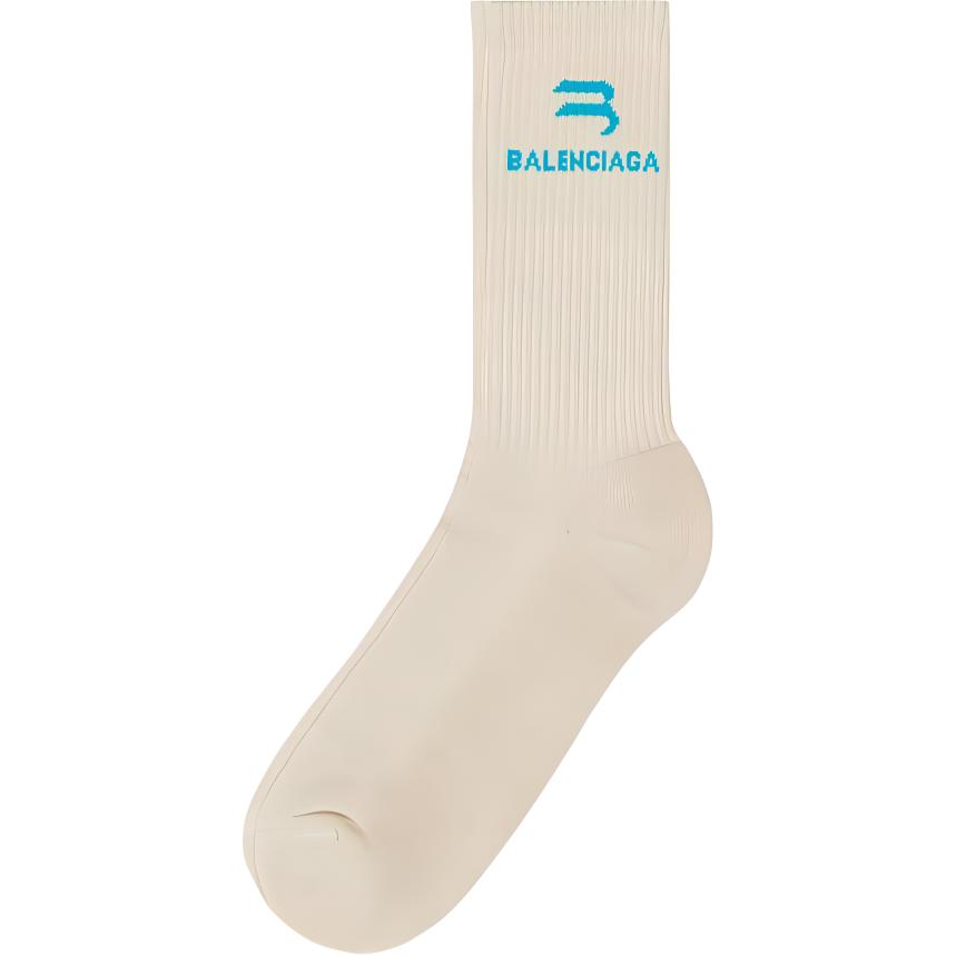 Balenciaga Sporty B Tennis Socks ‘Beige/Blue’