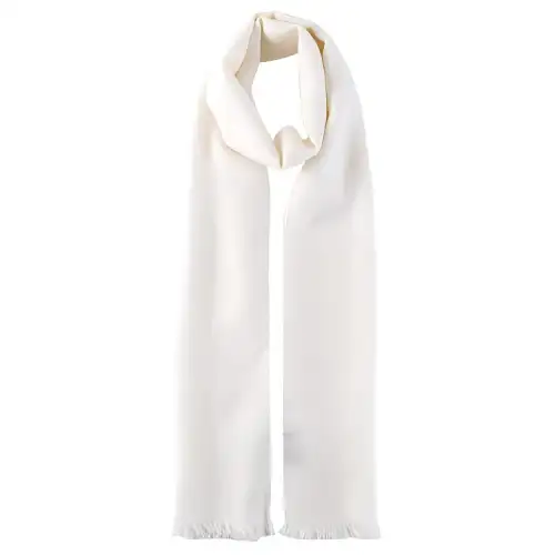 GUCCI Women's GG Logo Wool Silk Scarf White