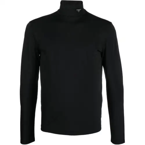 PRADA T Shirts Men's Black Turtleneck Moderate Straight Fit