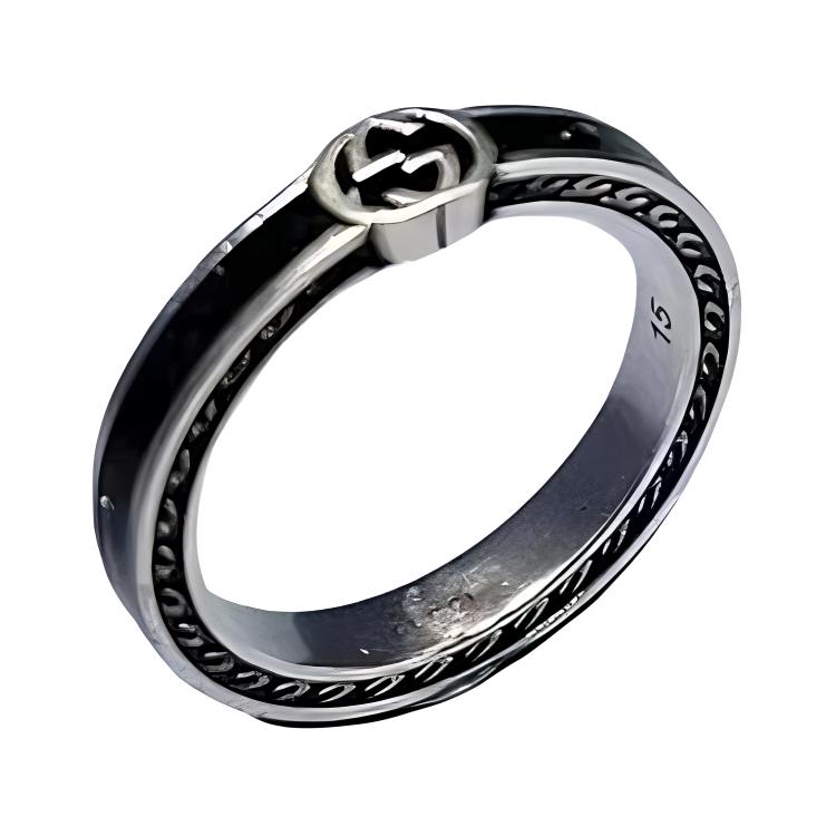 Кольцо Gucci Interlocking Double G (серебряное)