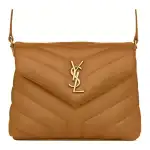SAINT LAURENT LOULOU Calfskin Crossbody Bag, Shoulder Bag Women's Dark Brown