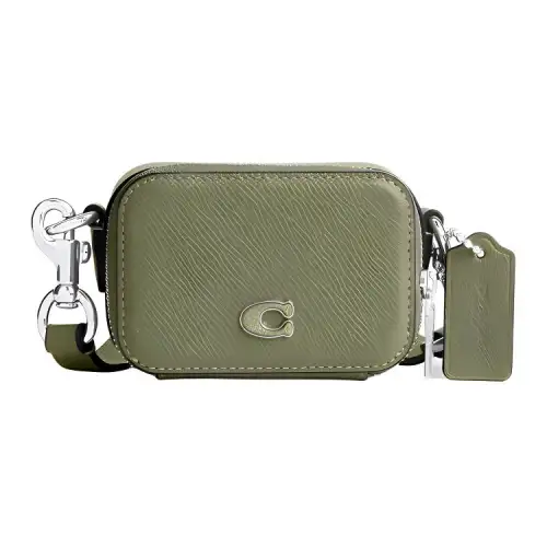 COACH Cross Grain Leather Shoulder Bag, Crossbody Bag Mini Men's Olive Green