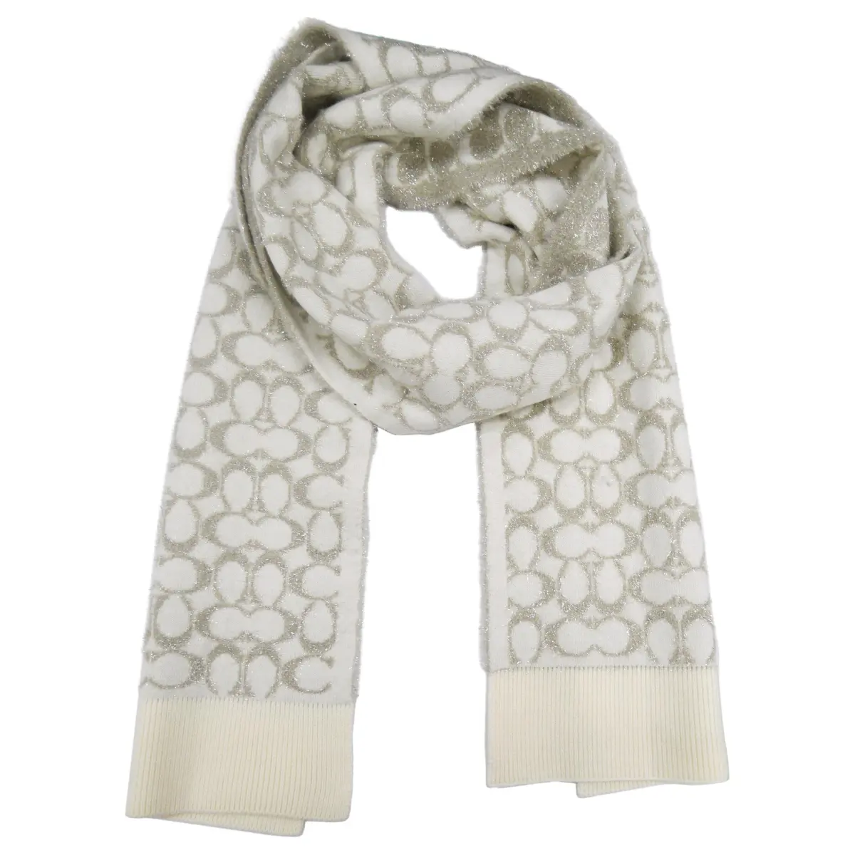COACH Knit Scarves Unisex White