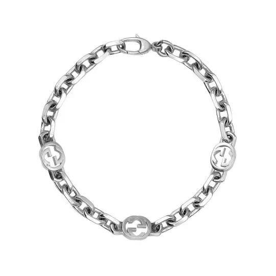 GUCCI Interlocking G Silver Bracelet