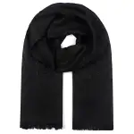 GUCCI GG Logo Wool Silk Scarf Black