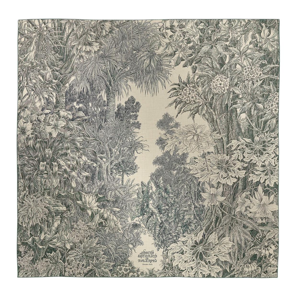 Женская шаль Hermes Orto Botanico di Palermo (серая)