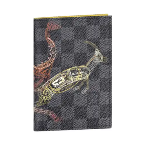 LOUIS VUITTON Coated Canvas Passport Holder Men's Black