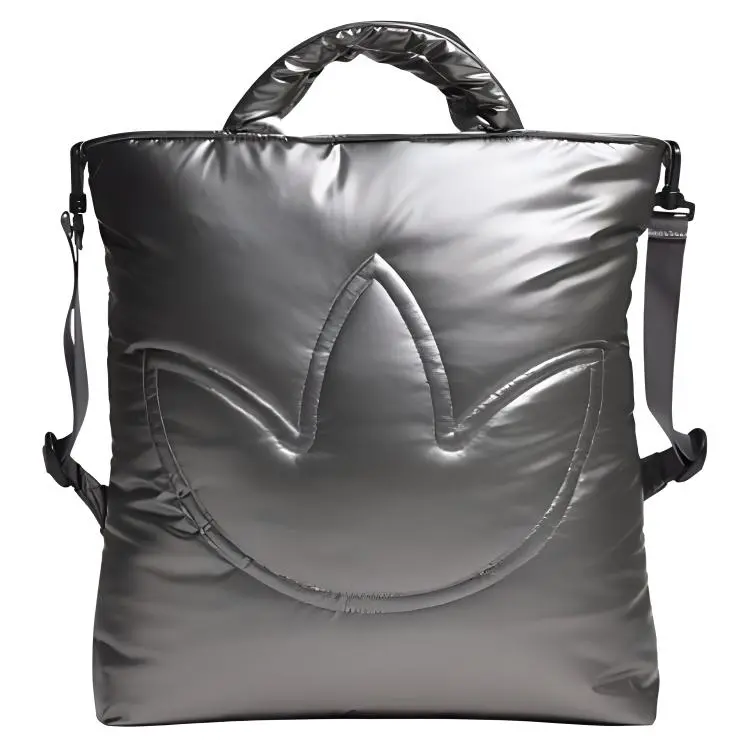 Adidas Originals Trefoil Polyurethane Shoulder Bag, Crossbody Bag, Handbag Regular Unisex Silver Gray
