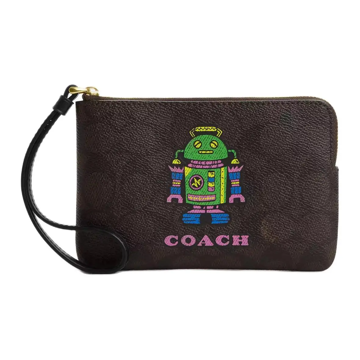 COACH Coated Canvas Clutches Mini Women's Walnut Wood
