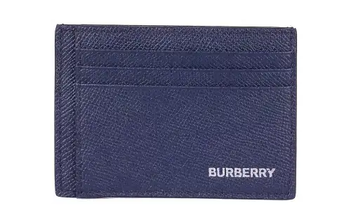 Burberry Leather Card Holder Card Holder Men's Marine Blue