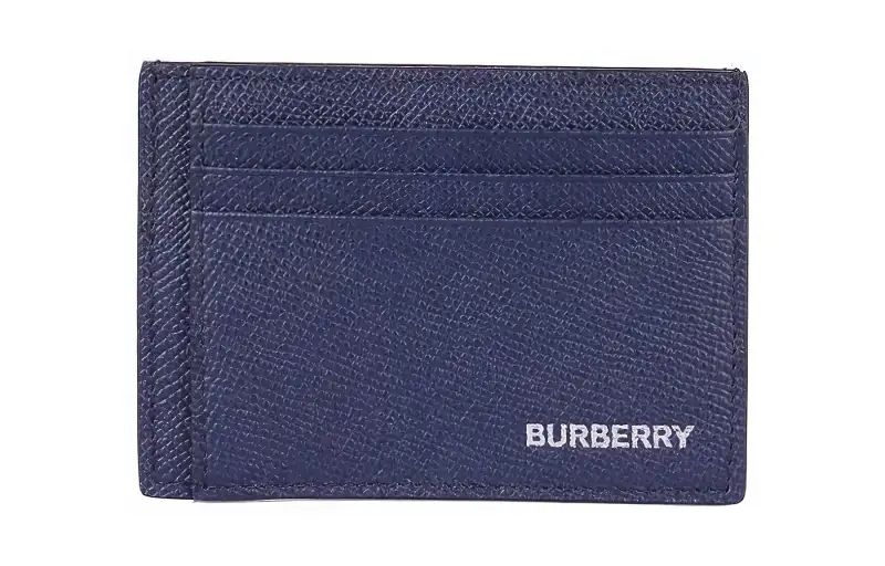 Burberry Leather Card Holder Card Holder Men's Marine Blue