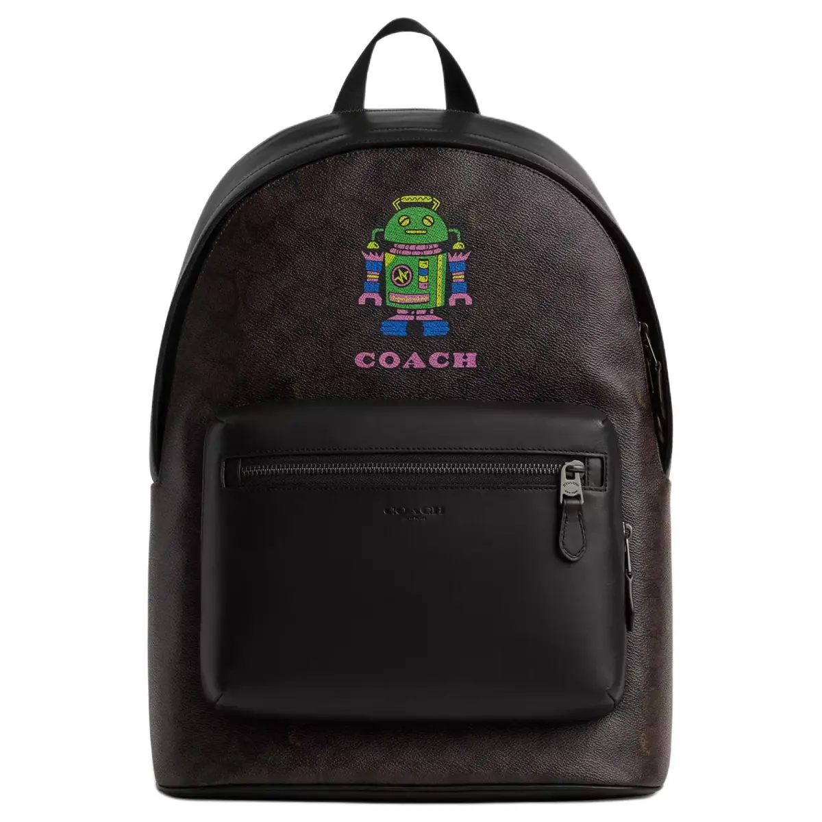 COACH Coated Canvas Backpack Women's Walnut Wood Multicolor
