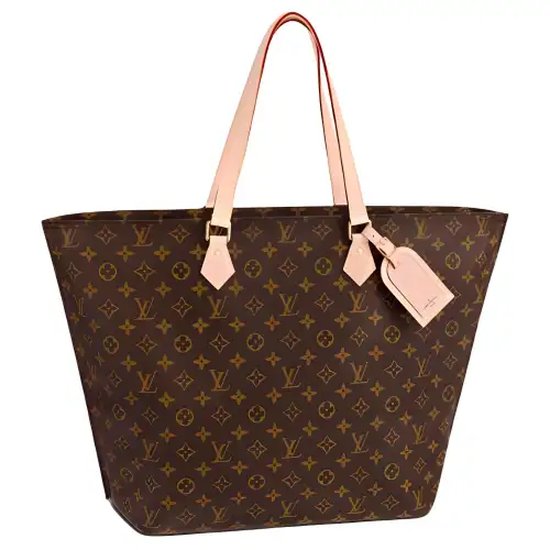 LOUIS VUITTON All in Letter Pattern Leather Handbag Unisex Brown
